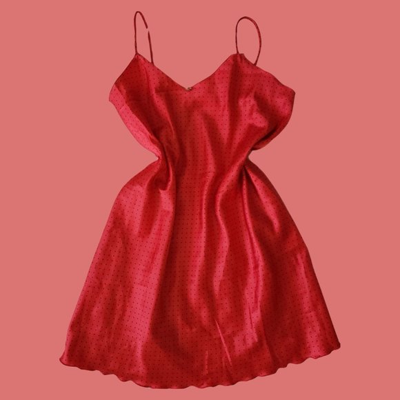 Silky red polka dot slip - Picture 6 of 6